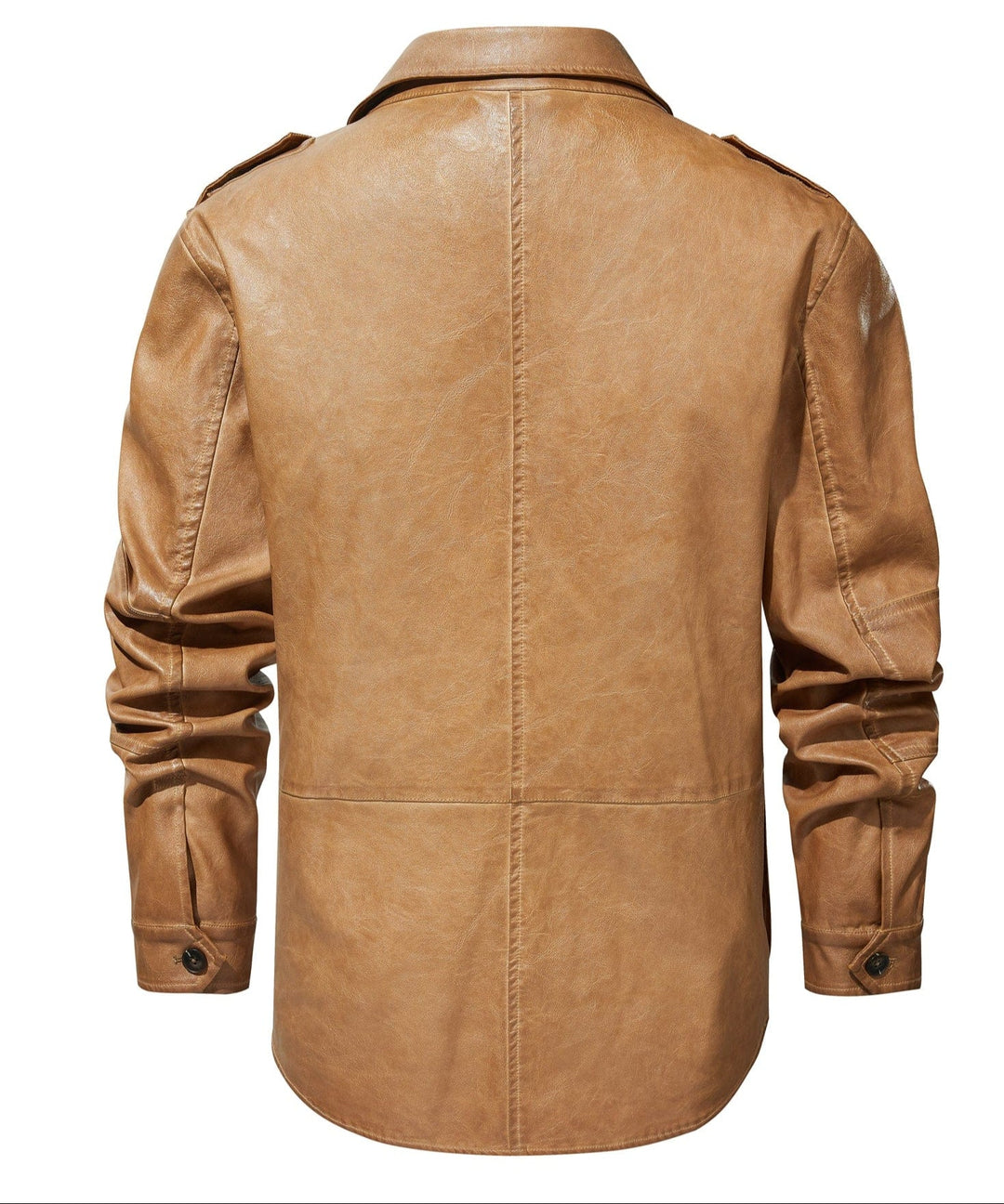 Man wearing Men's Pioneer PU Leather Jacket, styled as fall outerwear with a classic and rugged look