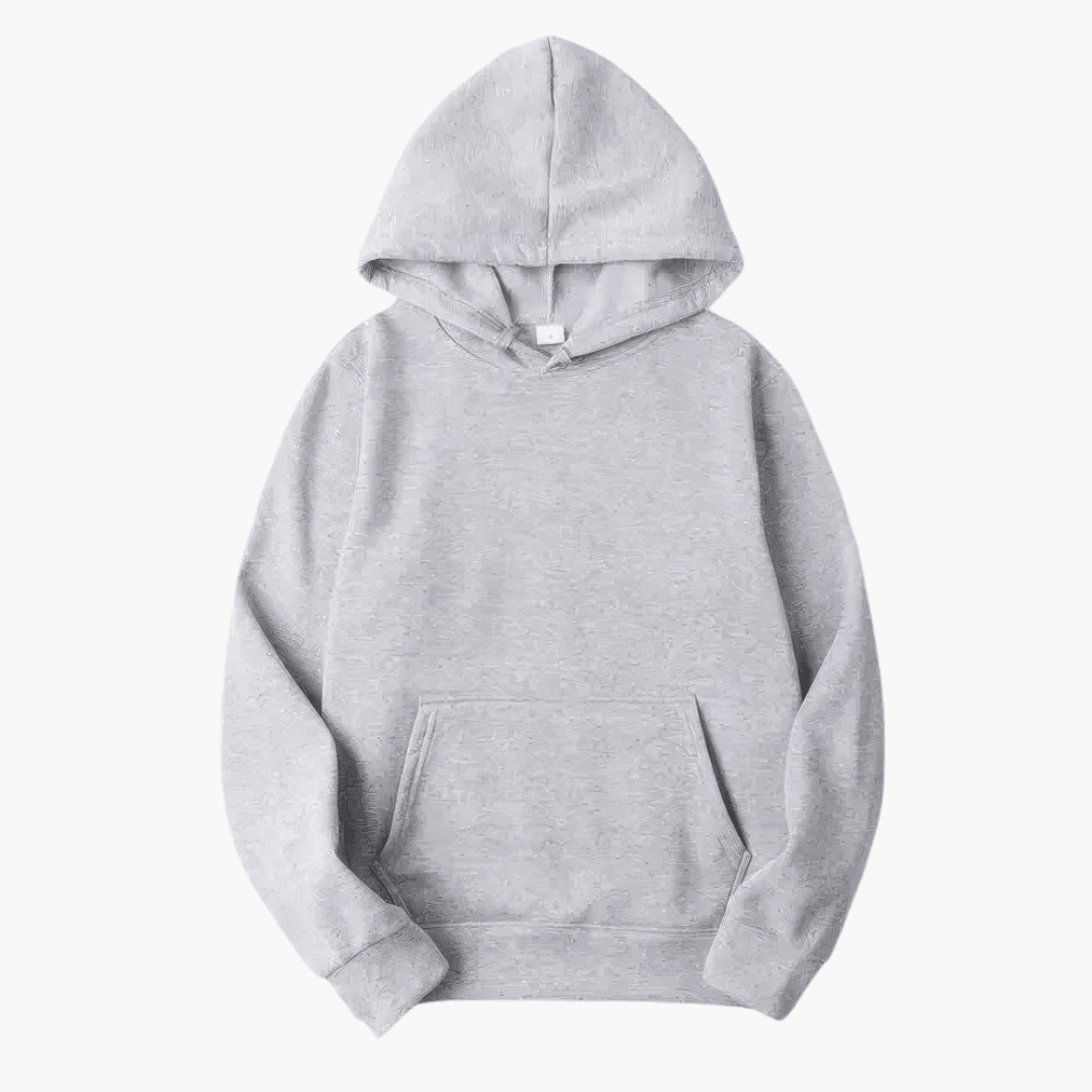 Navy blue men's long sleeve basic hoodie, comfortable and stylish for casual wear