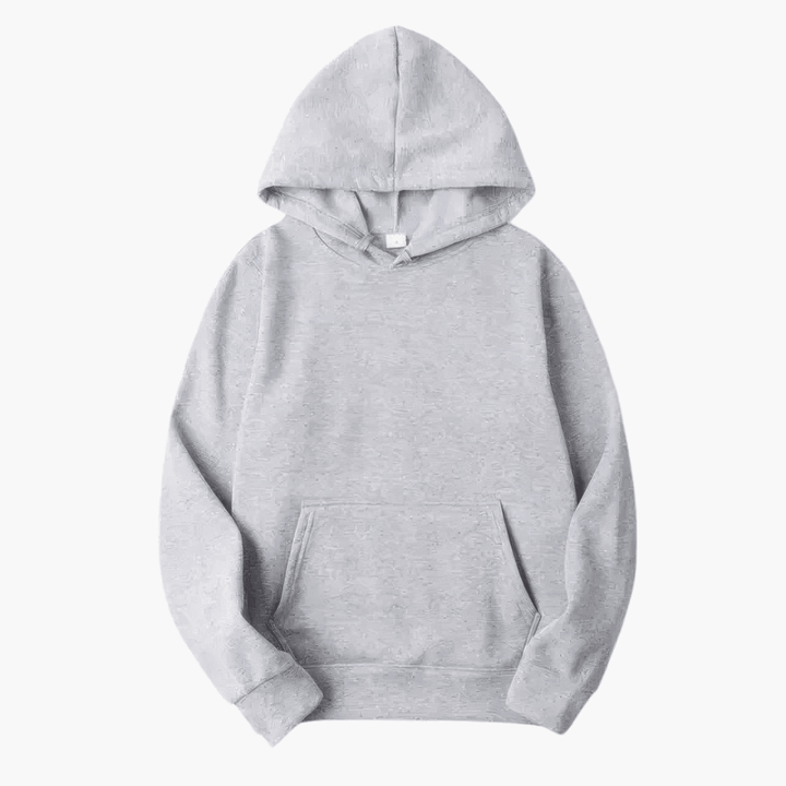 Navy blue men's long sleeve basic hoodie, comfortable and stylish for casual wear