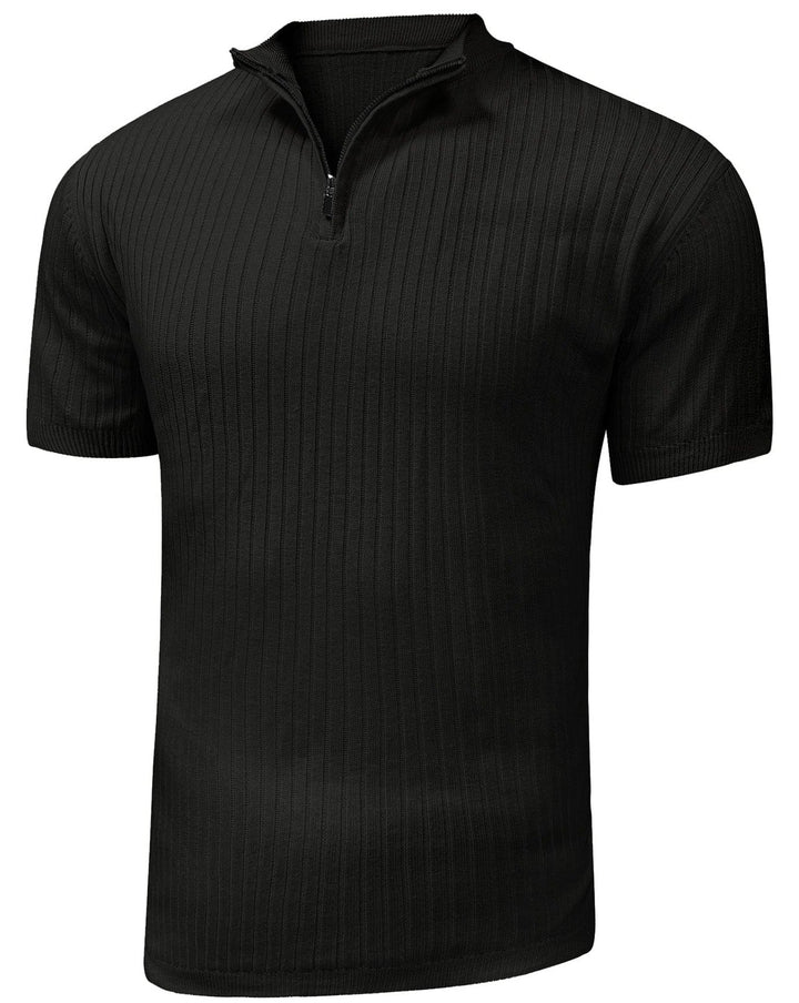 Casual men's zip shirt in polyester, front view, long sleeve; ideal for everyday wear.