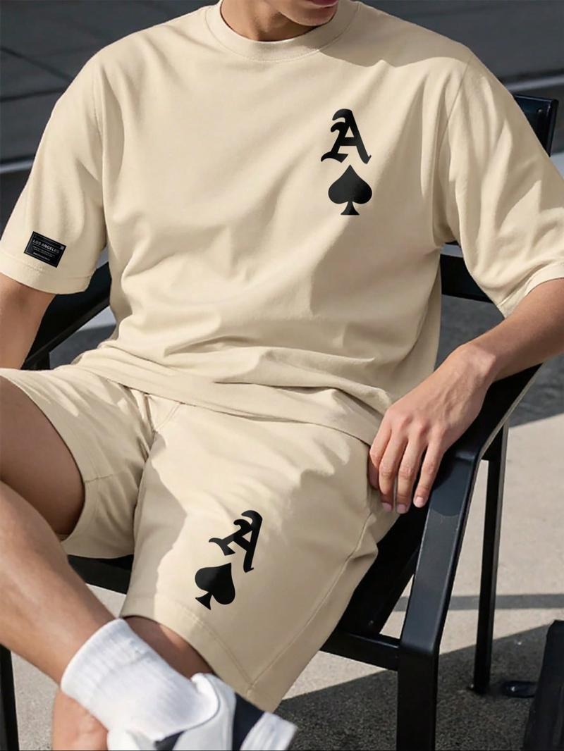 Minimalist men's white cotton blend pajama set, soft comfort wear & athleisure