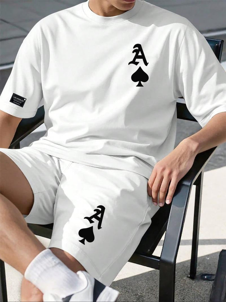 Stylish black two-piece men's lounge set made from premium cotton blend material