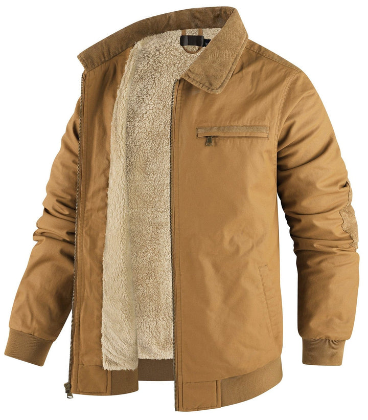 Stylish and functional men's bomber jacket with plush fleece lining