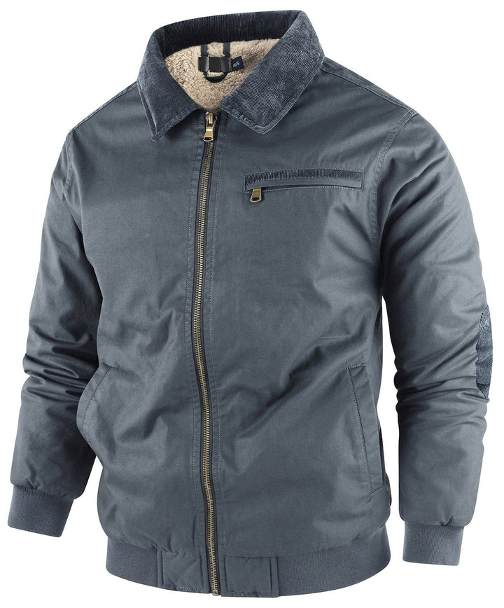 Men's casual jacket, bomber cut, with a cozy and insulating fleece lining