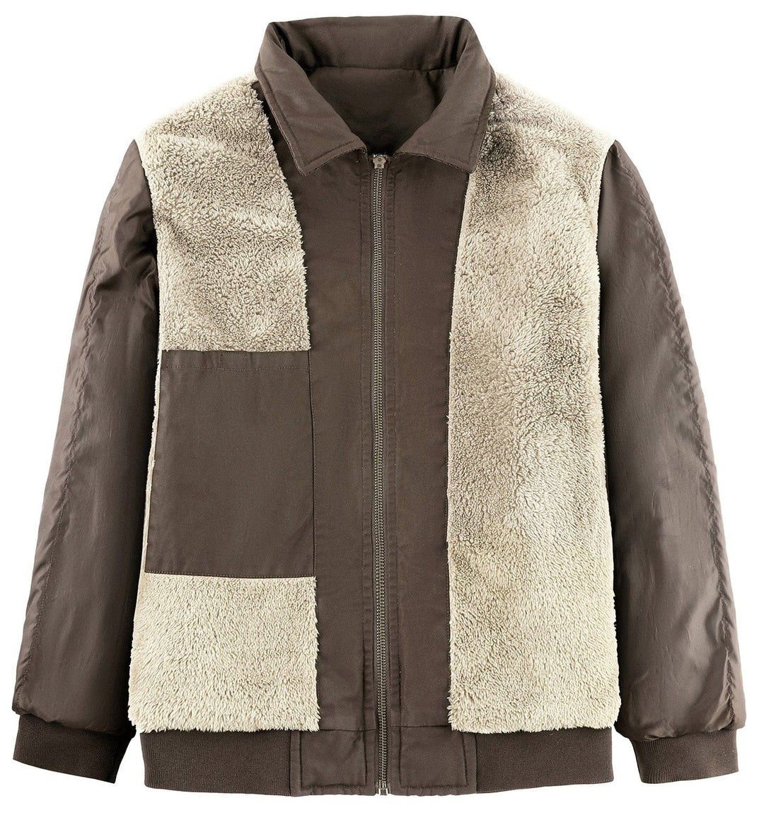 Men's winter fashion: a premium fleece-lined bomber jacket in deep maroon