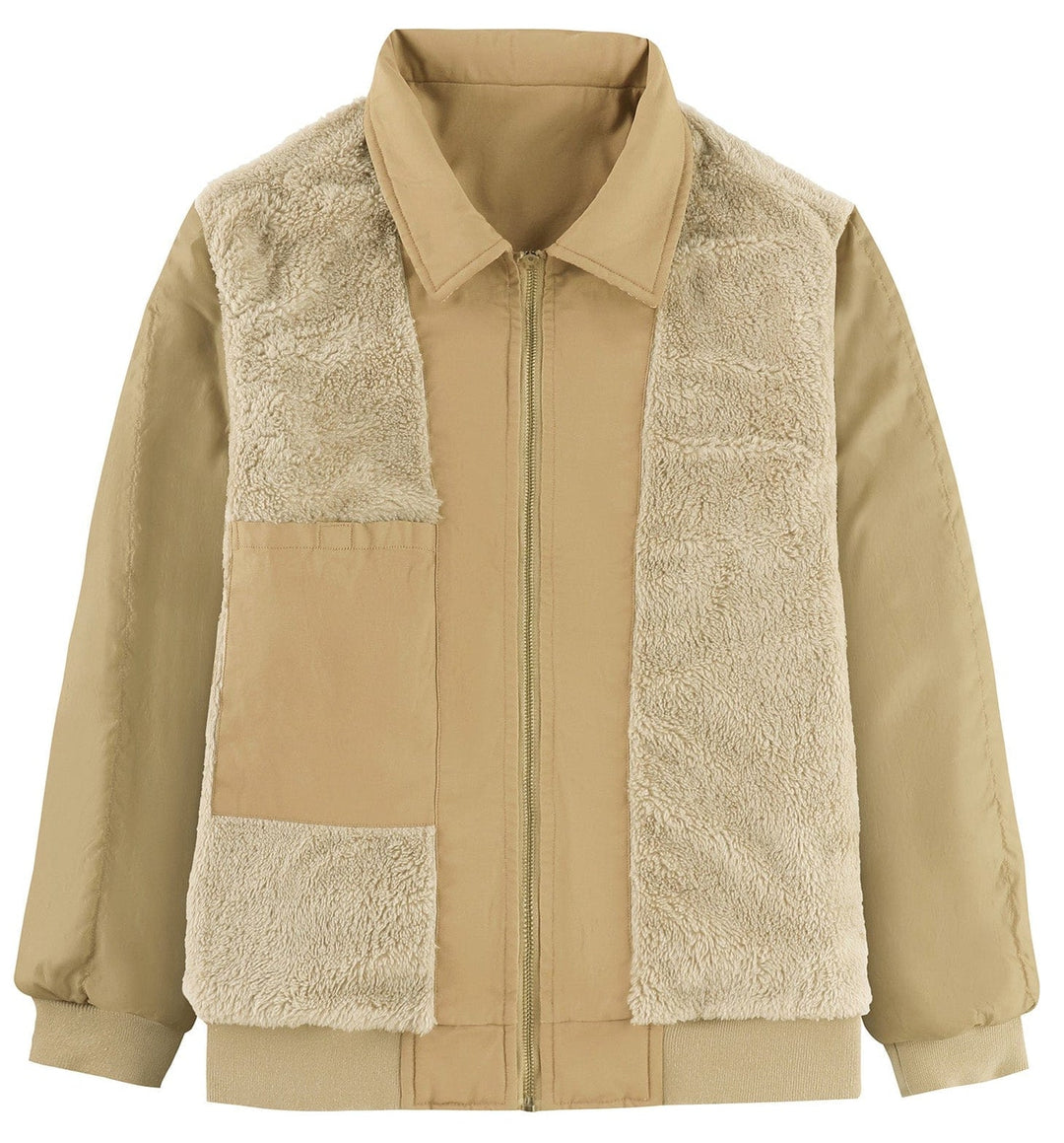 Versatile men's fleece-lined bomber jacket, suitable for various outfits