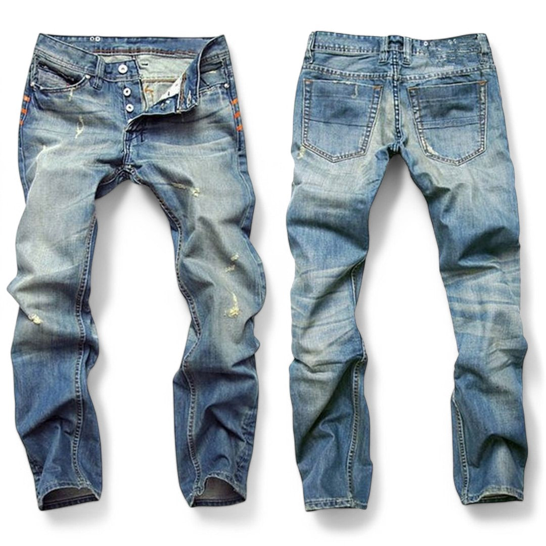 Men's premium cotton denim jeans, comfort fit for casual wear, perfect streetwear staple