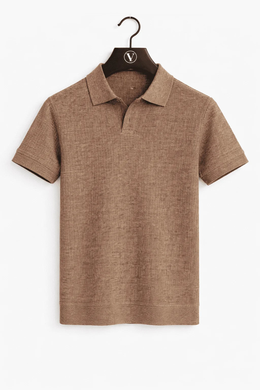Man in stylish premium men's pique polo shirt, perfect for a smart casual outfit.