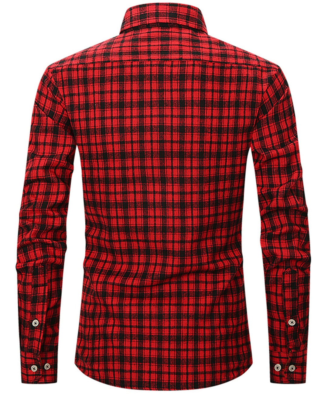 Folded premium men's plaid flannel shirt in an autumn-inspired color palette, new arrival.