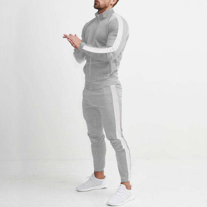 Stylish men's polyester jogging set in navy, ideal for casual wear and athleisure activities