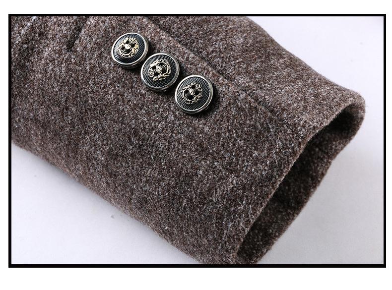 Detachable scarf from a men's premium wool coat, showcasing its soft texture and versatility