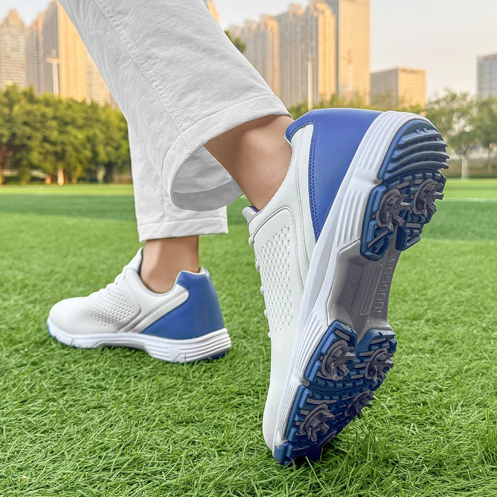 Men's pro performance spiked golf shoes in crisp white, for a classic look.