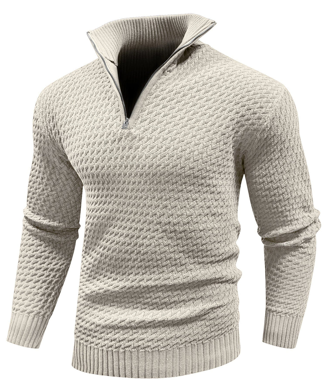 Stylish men's quarter-zip pullover in black, a comfortable long-sleeve sweatshirt