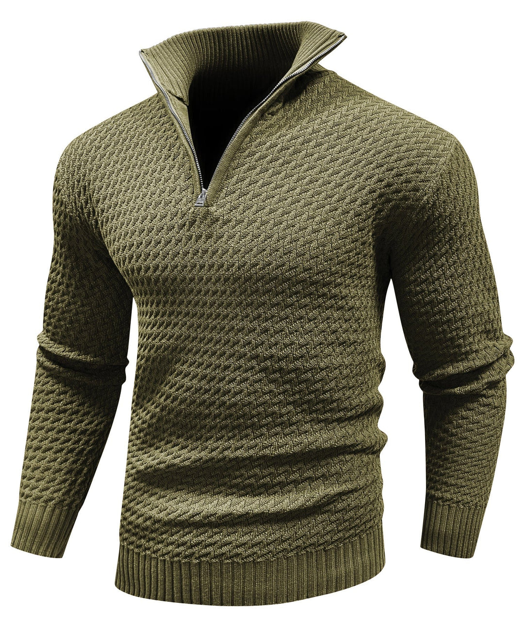 Men's casual long-sleeve quarter-zip in navy, perfect for layering