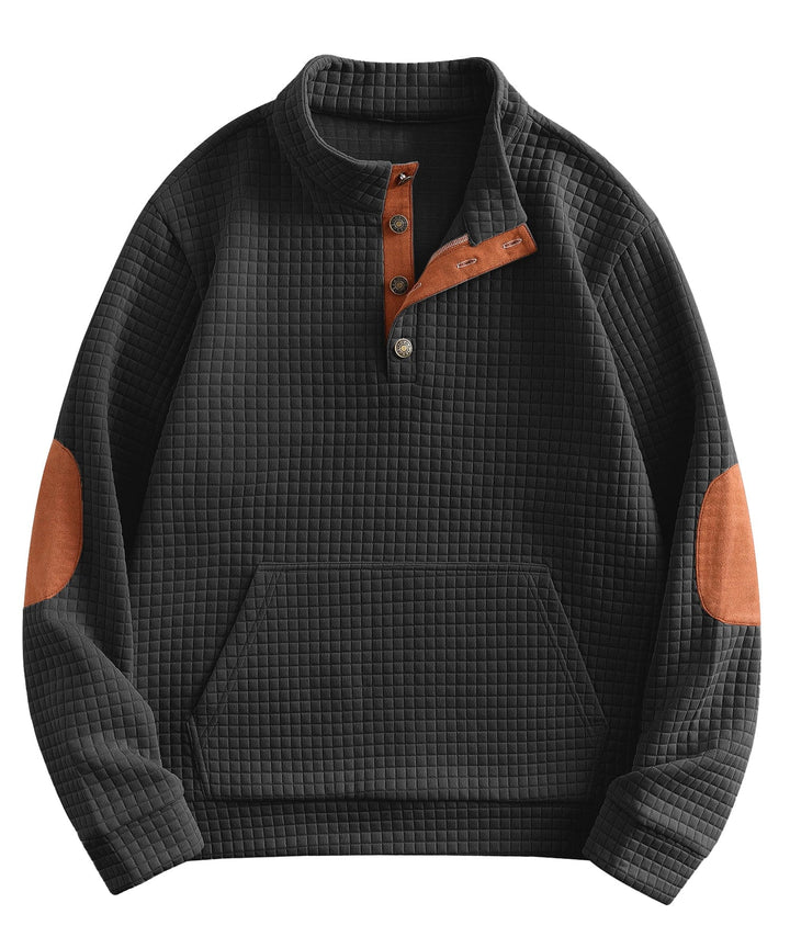 Men's long sleeve quilted sweater, ideal for casual outdoor fashion