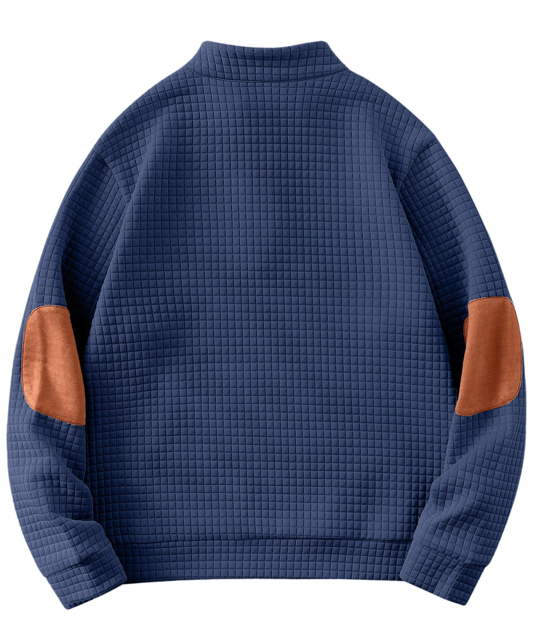 Men's sweater with unique quilted pattern and button collar