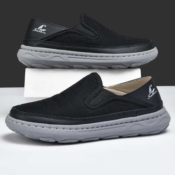 Stylish men's slip-on footwear, quilted texture for ultimate comfort