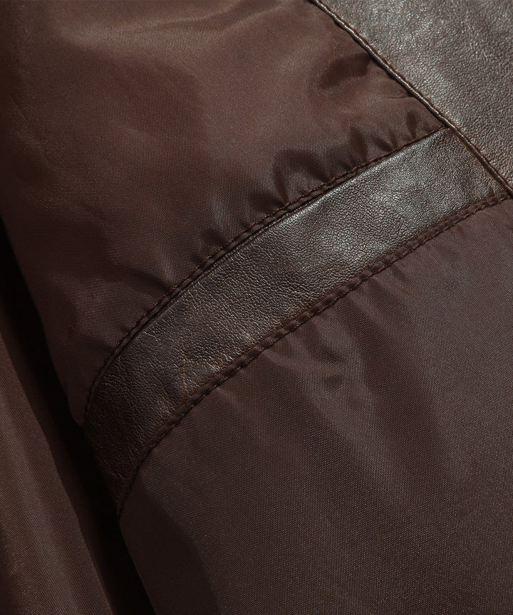 Brown men's jacket with quilted detailing, a fashionable and warm outerwear option
