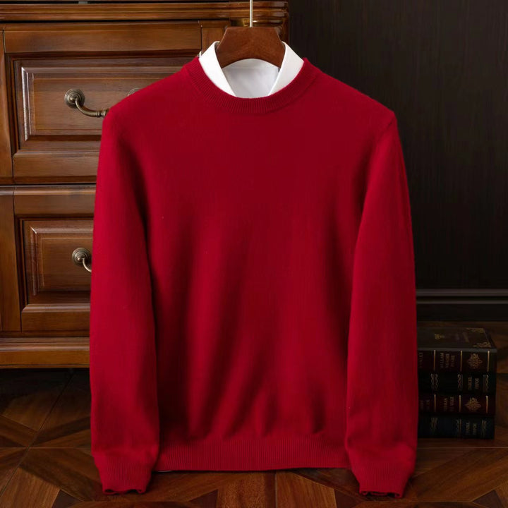 Stylish men's Redmond knit sweater, a versatile crewneck layering piece for modern casual fashion.