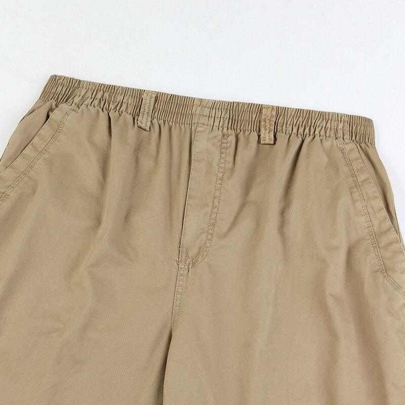 Men's relaxed fit black pull-on chinos, straight leg, elastic waist for everyday.