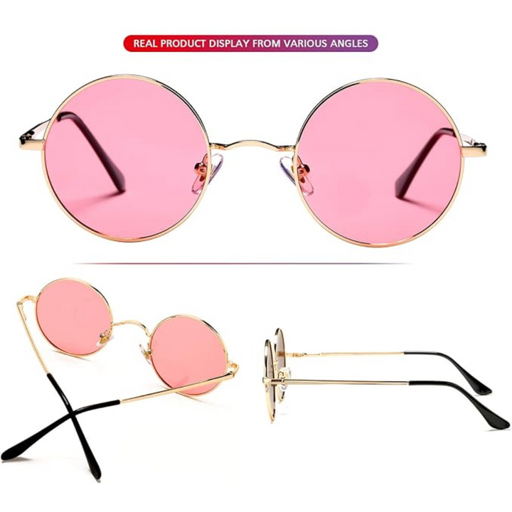Men's retro round polarized sunglasses for active outdoor use. Glare & UV protection, stylish & durable.