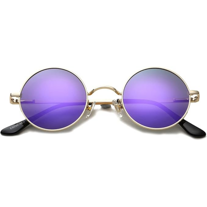 Classic men's retro round polarized sunglasses for anti-glare & UV protection. Stylish outdoor vision eyewear.
