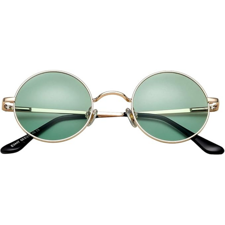 Fashion-forward men's retro round polarized sunglasses. Anti-glare UV eyewear, perfect for stylish summer looks.