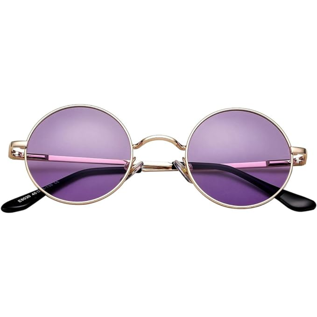 Lightweight men's retro round polarized sunglasses for comfortable glare & UV eye protection. Stylish eyewear.