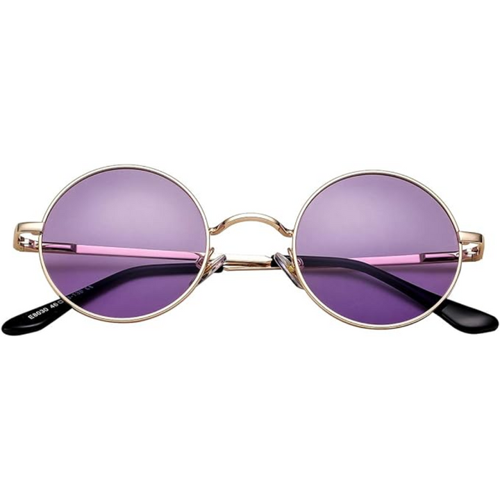 Lightweight men's retro round polarized sunglasses for comfortable glare & UV eye protection. Stylish eyewear.