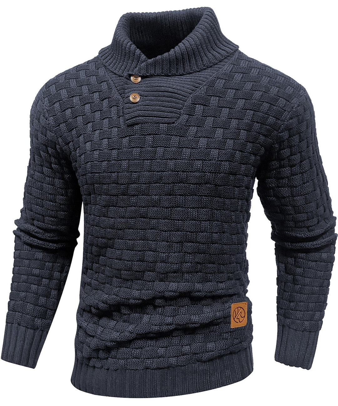 Stylish men's ribbed knit pullover in 'color', a warm long-sleeve crew neck sweater