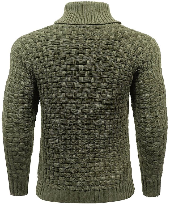 Textured men's pullover sweater, ribbed knit construction for ultimate warmth and comfort