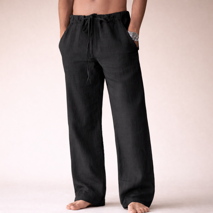 Stylish men's Rivello relaxed fit beach trousers. Lightweight & breathable, ideal for warm weather and summer adventures.