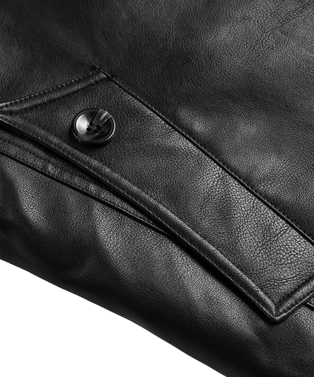 Men's insulated arctic winter coat, black PU leather, designed for ultimate cold weather protection