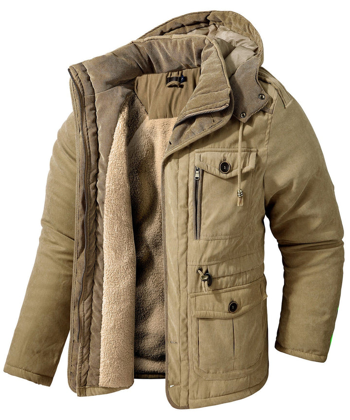 Men's rugged heavyweight work jacket, fleece lined for winter, durable outerwear for cold weather.