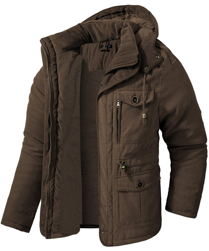 Side view of the men's durable heavyweight work jacket, built for tough work environments.
