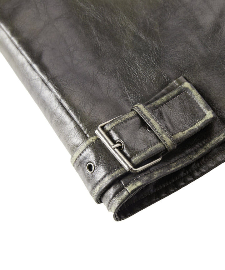 Interior lining of the Men's Rustic Edge Faux Leather Jacket, comfortable outerwear