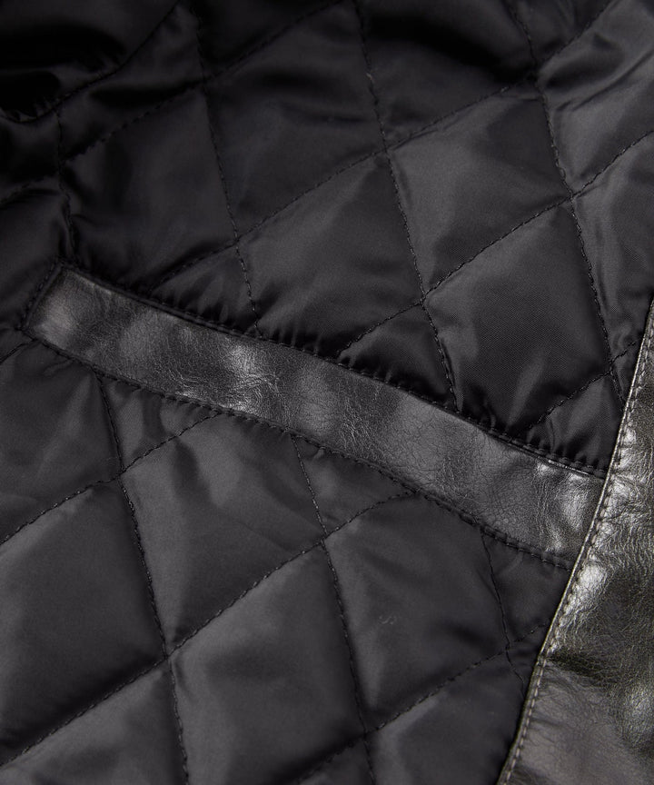 Stylized image of the distressed faux leather jacket for men, casual and versatile