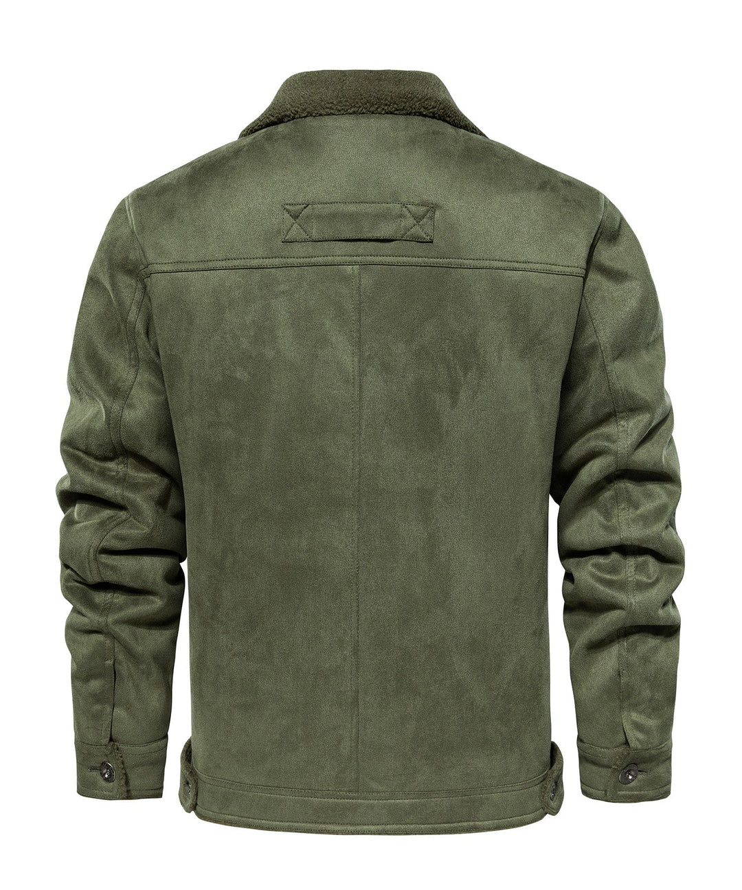 Texture of Sherpa fleece on a men's warm jacket, great for winter