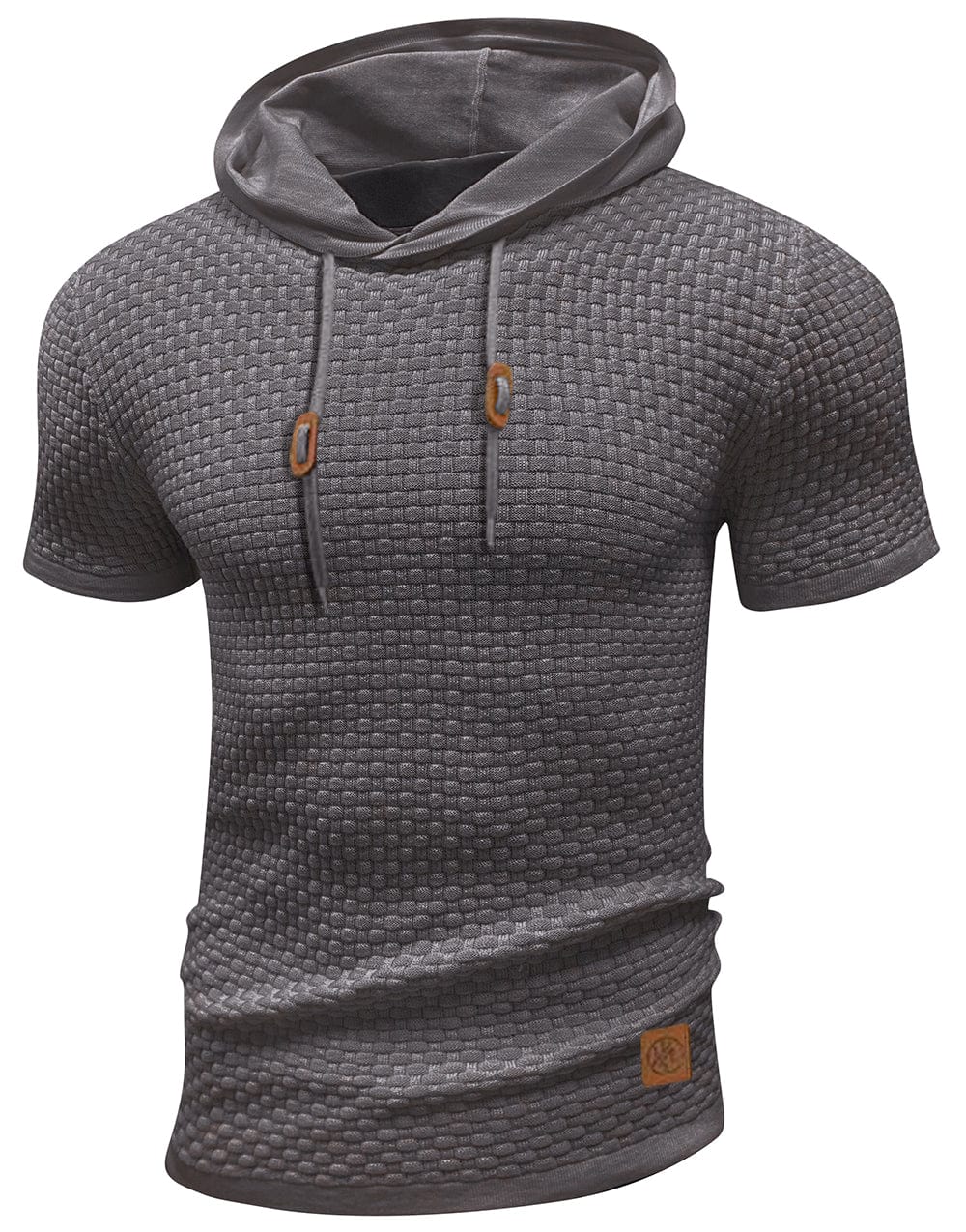 Men's short sleeve hoodie, casual style, designed for warm weather activewear