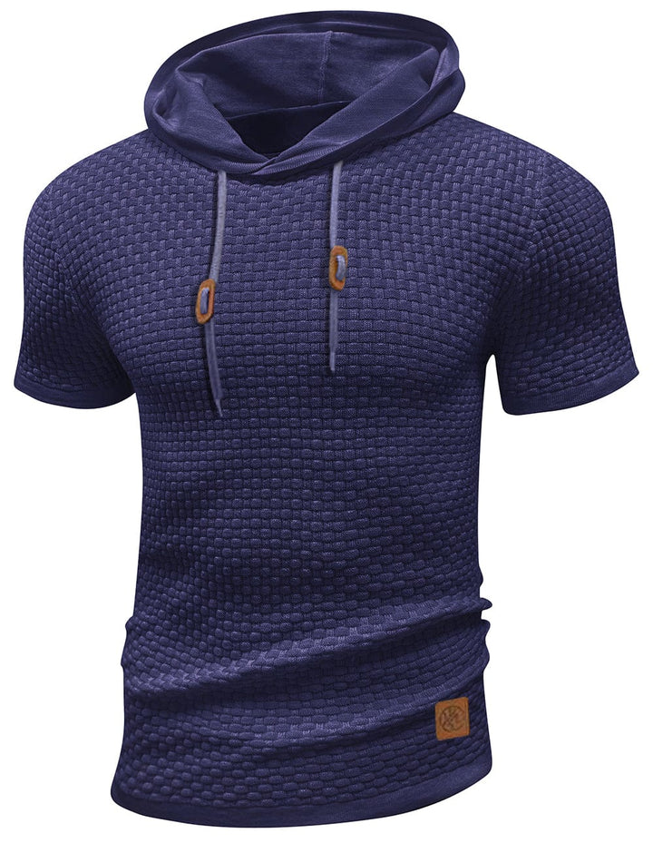Summer men's short sleeve activewear hoodie, a must-have for the active man