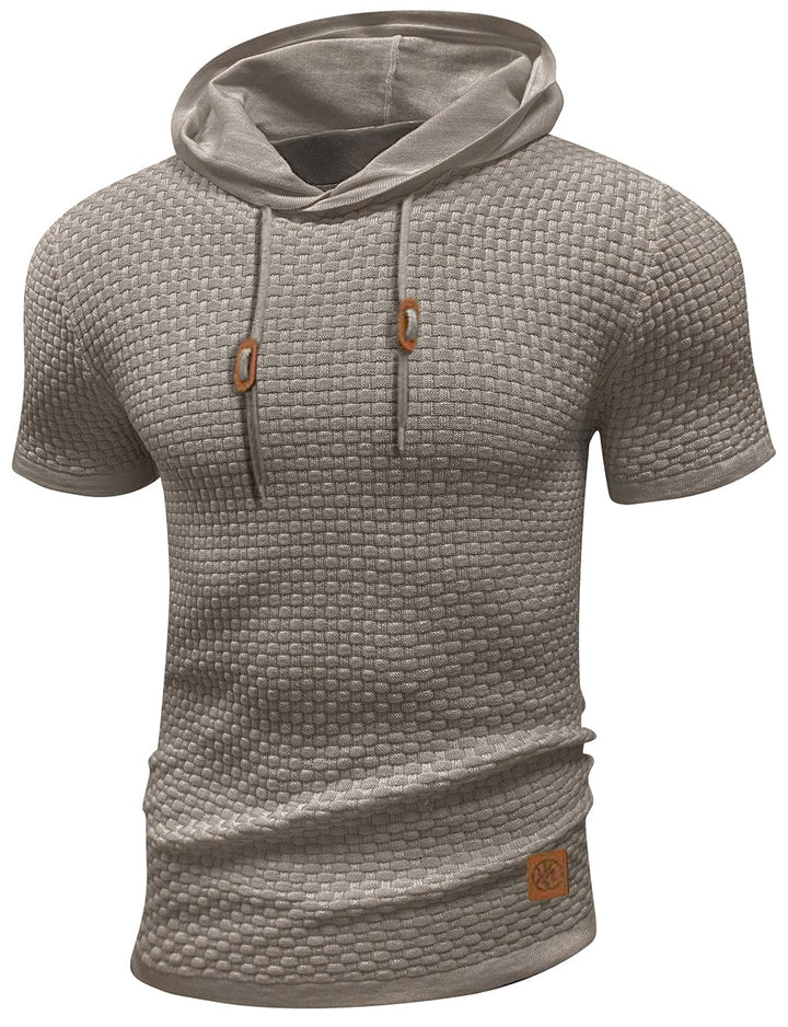 Casual lightweight men's short sleeve hoodie, ideal for everyday and workouts