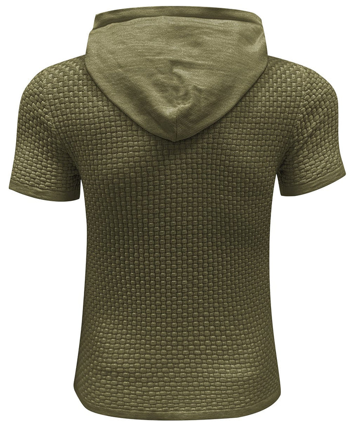 Lightweight men's short sleeve hoodie pullover, designed for maximum breathability