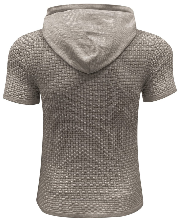 Men's short sleeve hoodie pullover, a key item for an athletic summer wardrobe