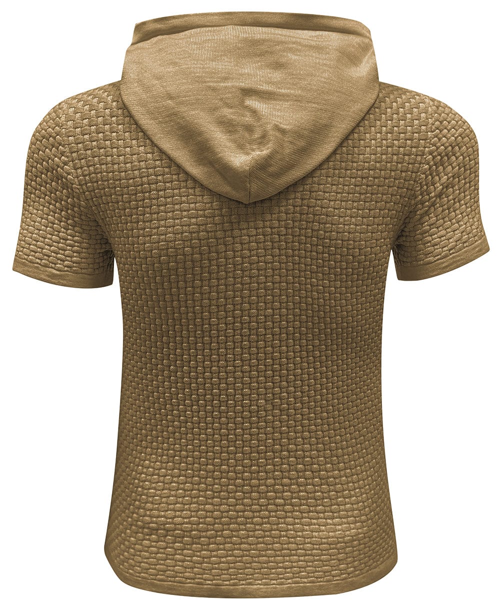 Casual men's short sleeve hoodie, lightweight and perfect for a relaxed fit