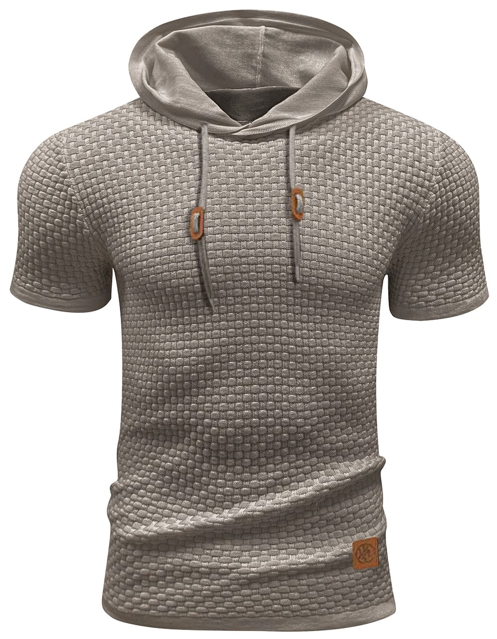 Summer men's short sleeve hoodie, made from lightweight, quick-dry polyester
