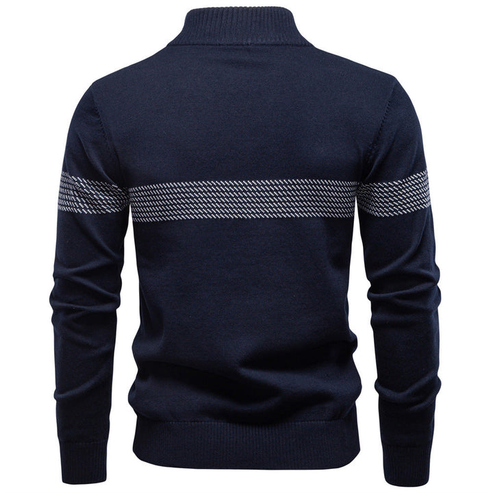 Folded Siena men's half-zip cotton blend sweater, ready for display or packaging
