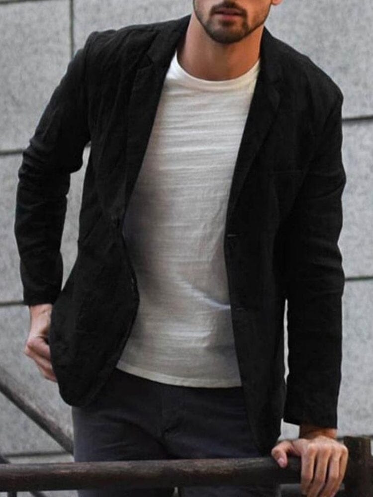 Gray tailored summer blazer for men, lightweight & breathable semi-formal wear.