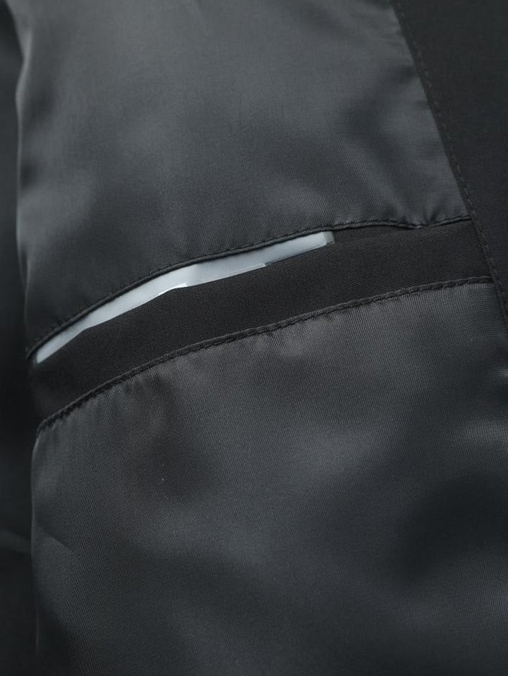 Men's insulated black puffer jacket. Sleek design, ideal for winter outerwear.