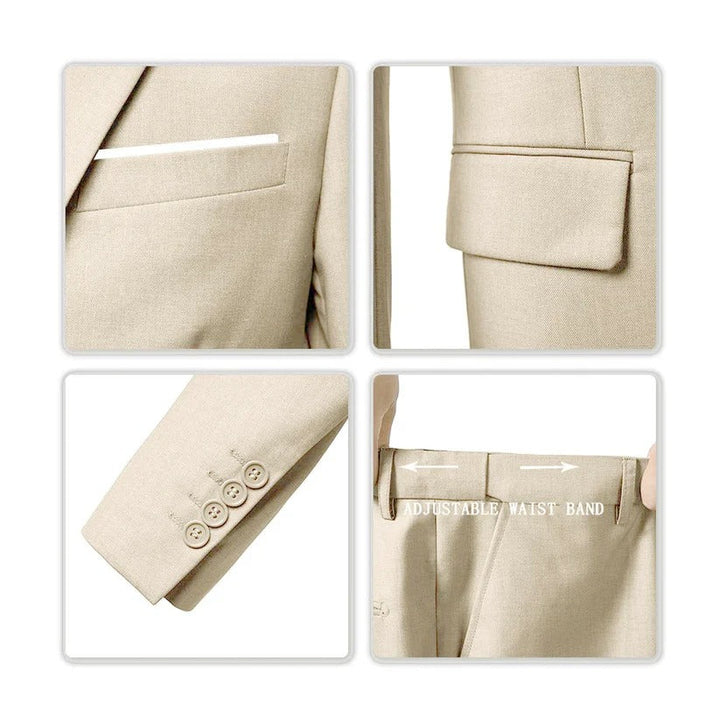 Professional men's business suit, a slim fit 3-piece set, offering a sharp look for formal occasions.