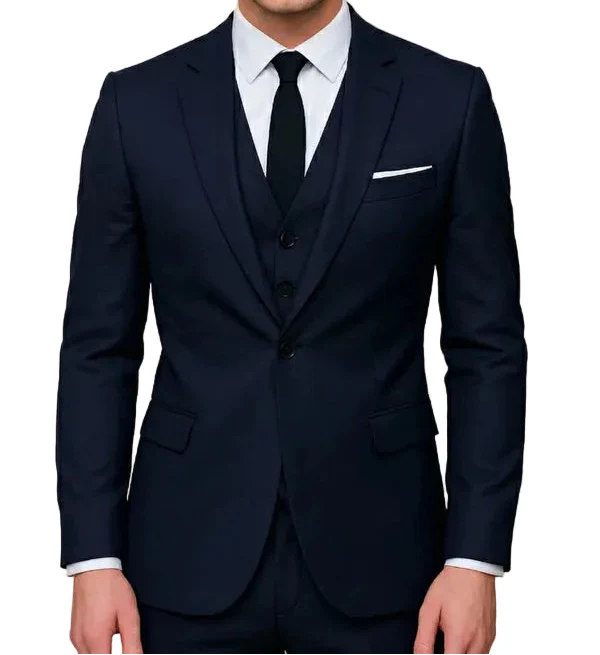 Sharp men's gray 3-piece slim fit suit, ideal for formal wear, business meetings, and stylish wedding attire.